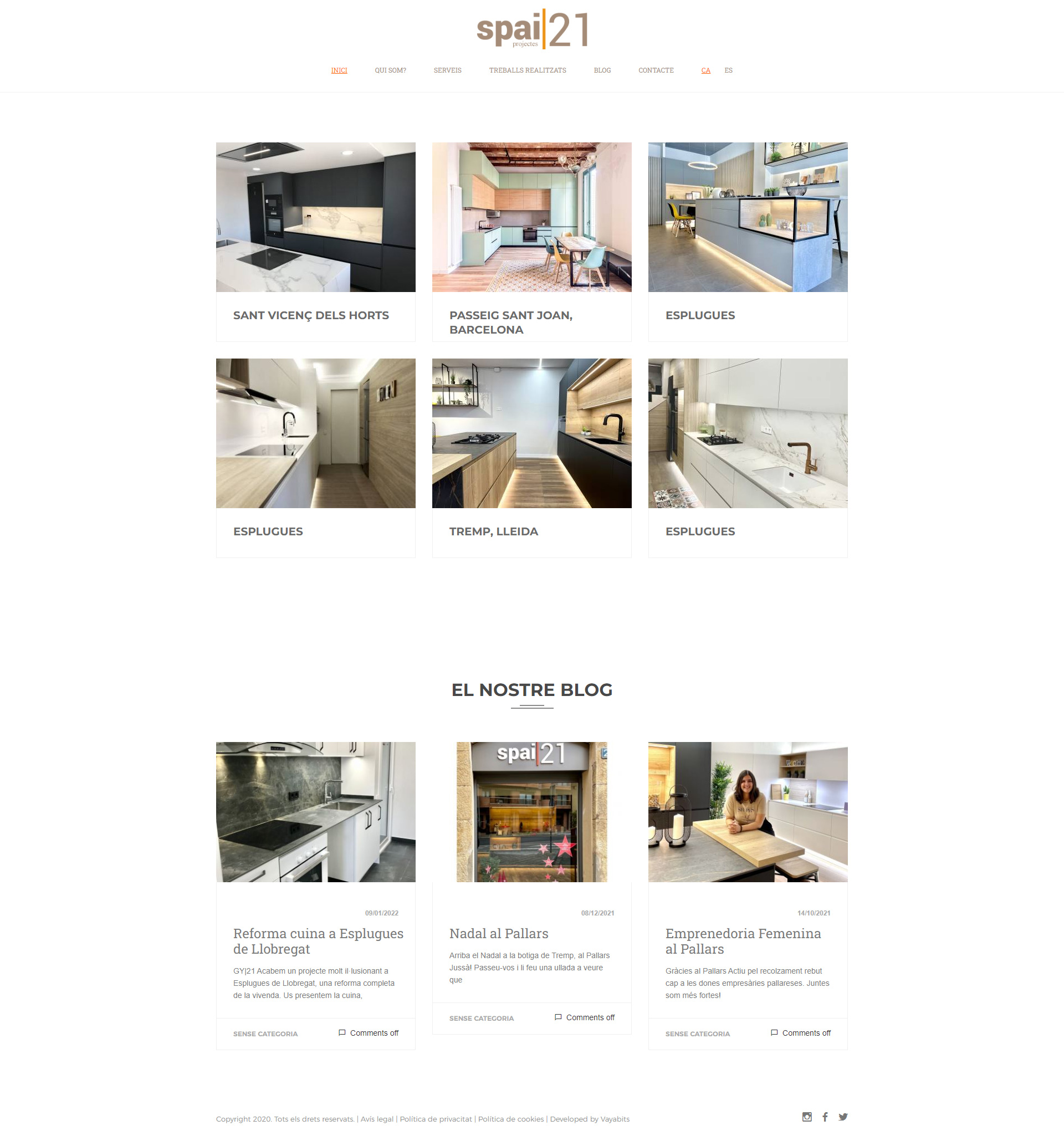 diseño portfolio web espai 21  proyecto de interiores barcelona