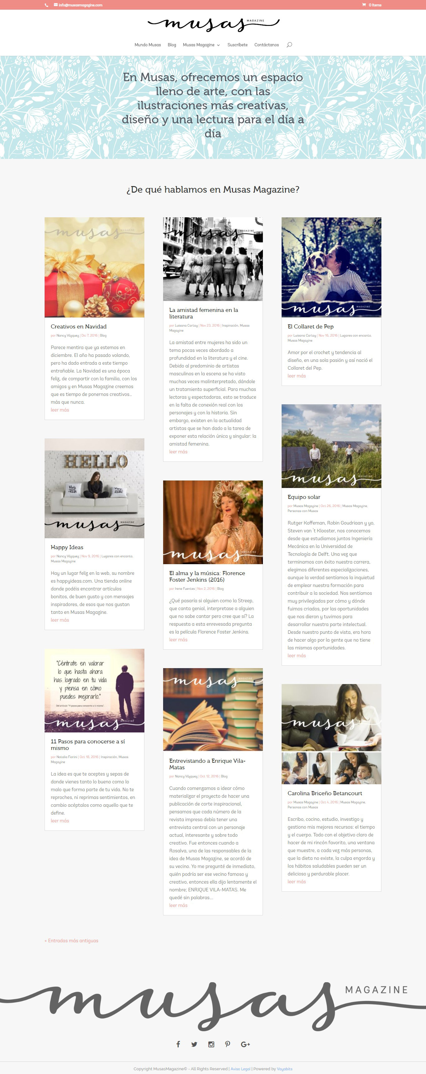desarrollo y diseño web revista digital musas magazine
